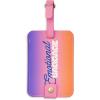 Ban.do Getaway Suitcase Tag for Travel, Durable Vegan Leather Luggage Identifier(Purple  Orange)