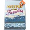 ban.do Getaway Retro Passport Holder, Durable Vegan Leather Passport Cover, Travel Wallet Fits Credit Cards and Vaccine Card (Greetings From Paradise)(Greetings From Paradise)
