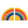ban.do Rainbow Book Ends, Ceramic Cute Bookends for Girl Room Decor (Rainbow)