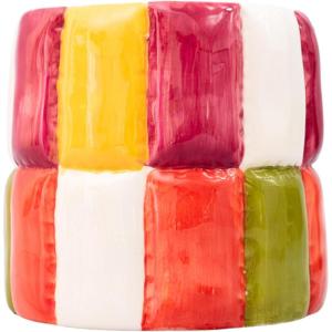 ban.do Novelty Ceramic Planter with Drainage Hole, Decorative Planter, Ceramic Planter for Home Decor, Cute Decor, Unique Planter, Colorblock