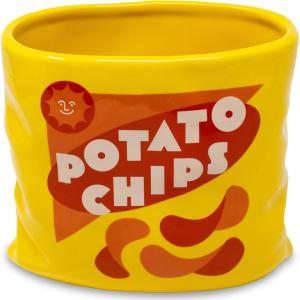 ban.do Vintage Inspired Potato Chips Bag Vase, Decorative Ceramic Vase, Large Flower Vase, Unique Potato Chip Decor for Home/Kitchen/Office