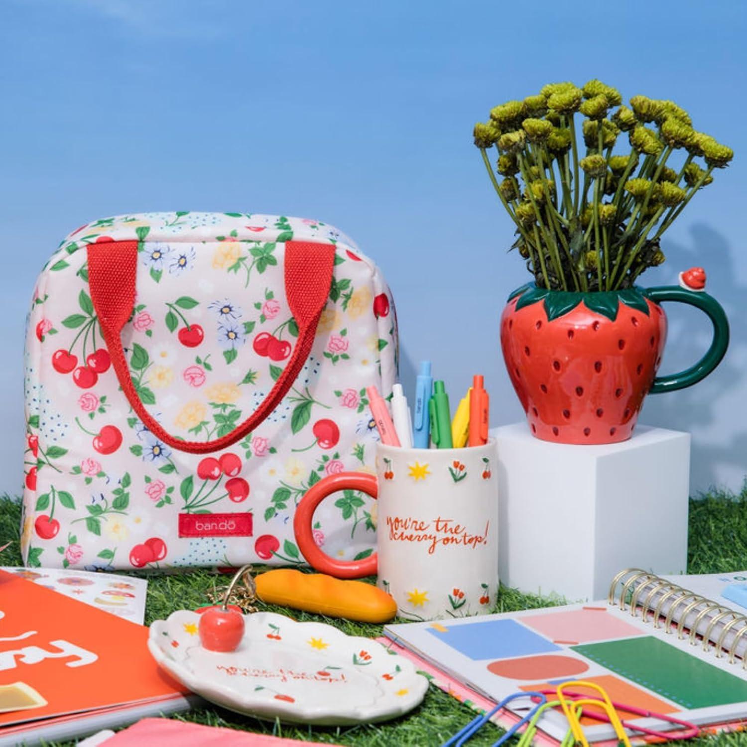 imagebando Novelty Ceramic Mug 12 Ounce Coffee and Tea Cup with Large Handle Dishwasher and Microwave Safe 3D Fruit Mug Strawberry