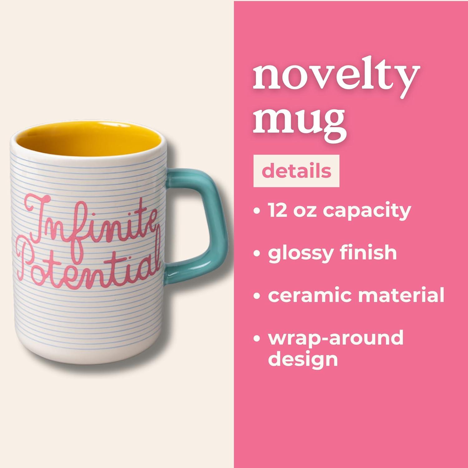 imagebando Novelty Quote Ceramic Mug 12 Ounce Coffee and Tea Cup with Large Handle Dishwasher and Microwave Safe Infinite Potential