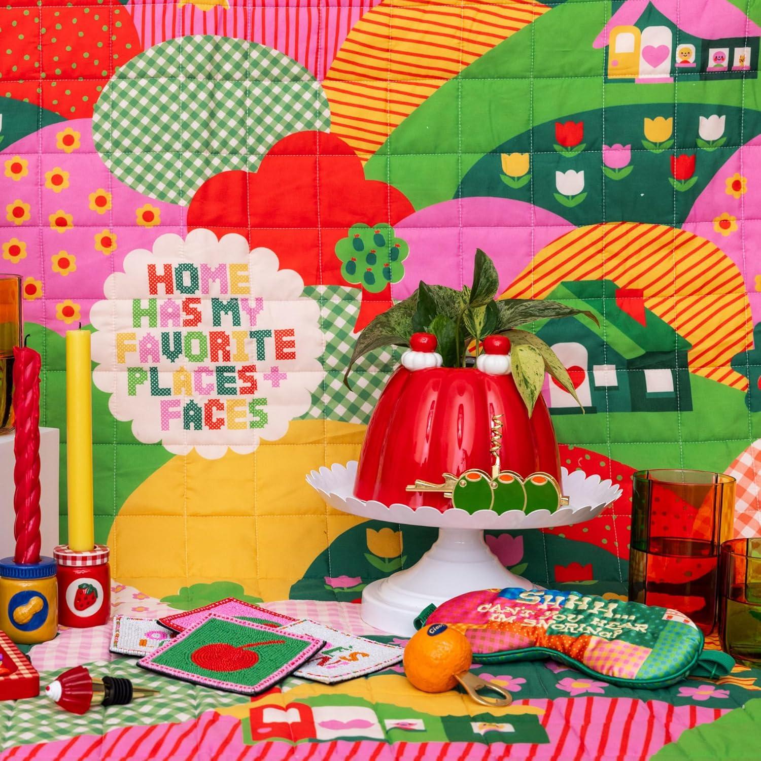 imagebando Retro Inspired Jelly Dessert Vintage Ceramic Shelf Decor UniqueNoveltyEclectic Flower Vase Jelly Dessert