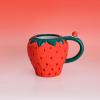 ban.do Novelty Ceramic Mug, 12 Ounce Coffee and Tea Cup with Large Handle, Dishwasher and Microwave Safe 3D Fruit Mug, Strawberry