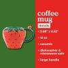 ban.do Novelty Ceramic Mug, 12 Ounce Coffee and Tea Cup with Large Handle, Dishwasher and Microwave Safe 3D Fruit Mug, Strawberry