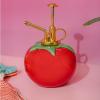ban.do Tomato-Shaped Plant Mister, Indoor Plant Accessories, Watering Can, Ceramic, 16 oz, Tomato Red