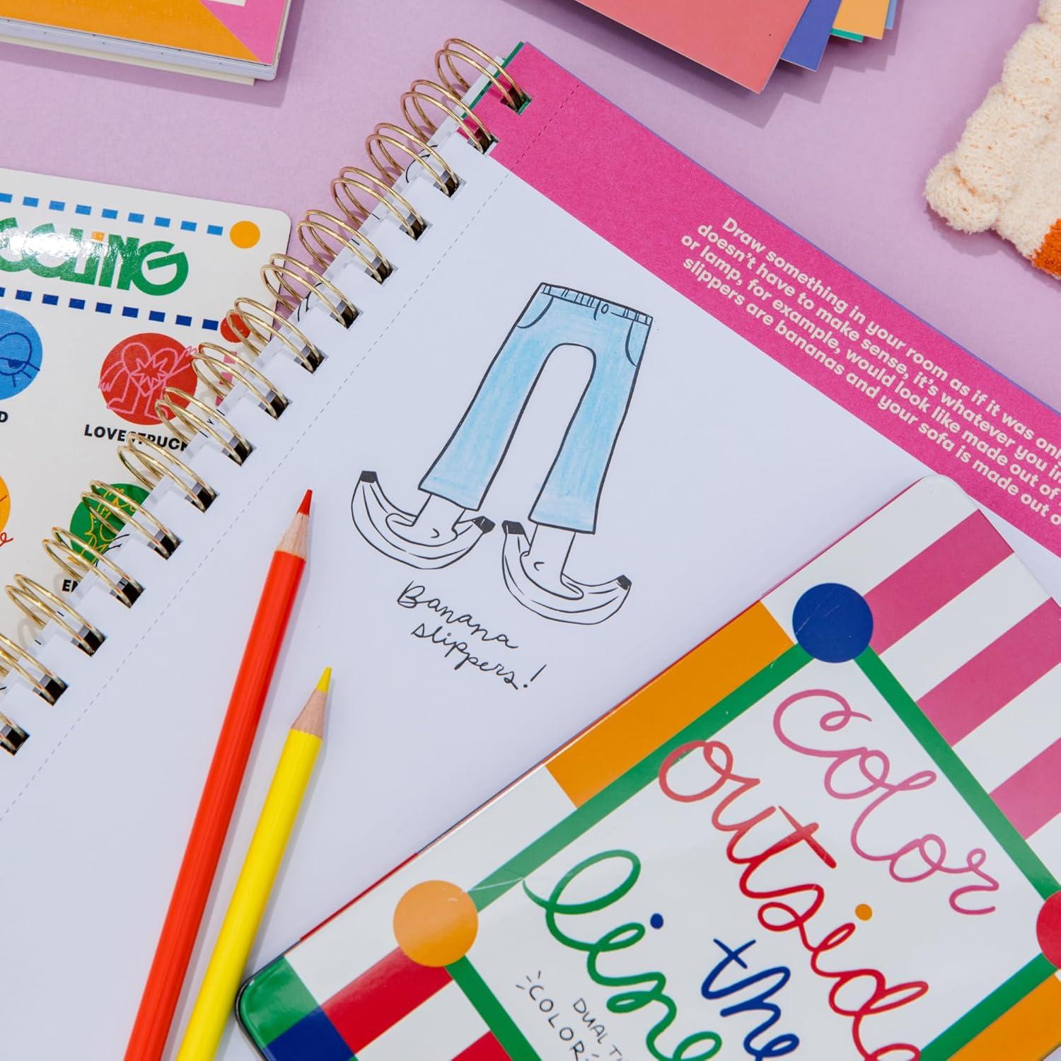 imagebando Write On Colorful Pencil Set of 10 PreSharpened 2 Graphite Pencils for Art in Reusable Travel Tin Case Color Outside the Lines