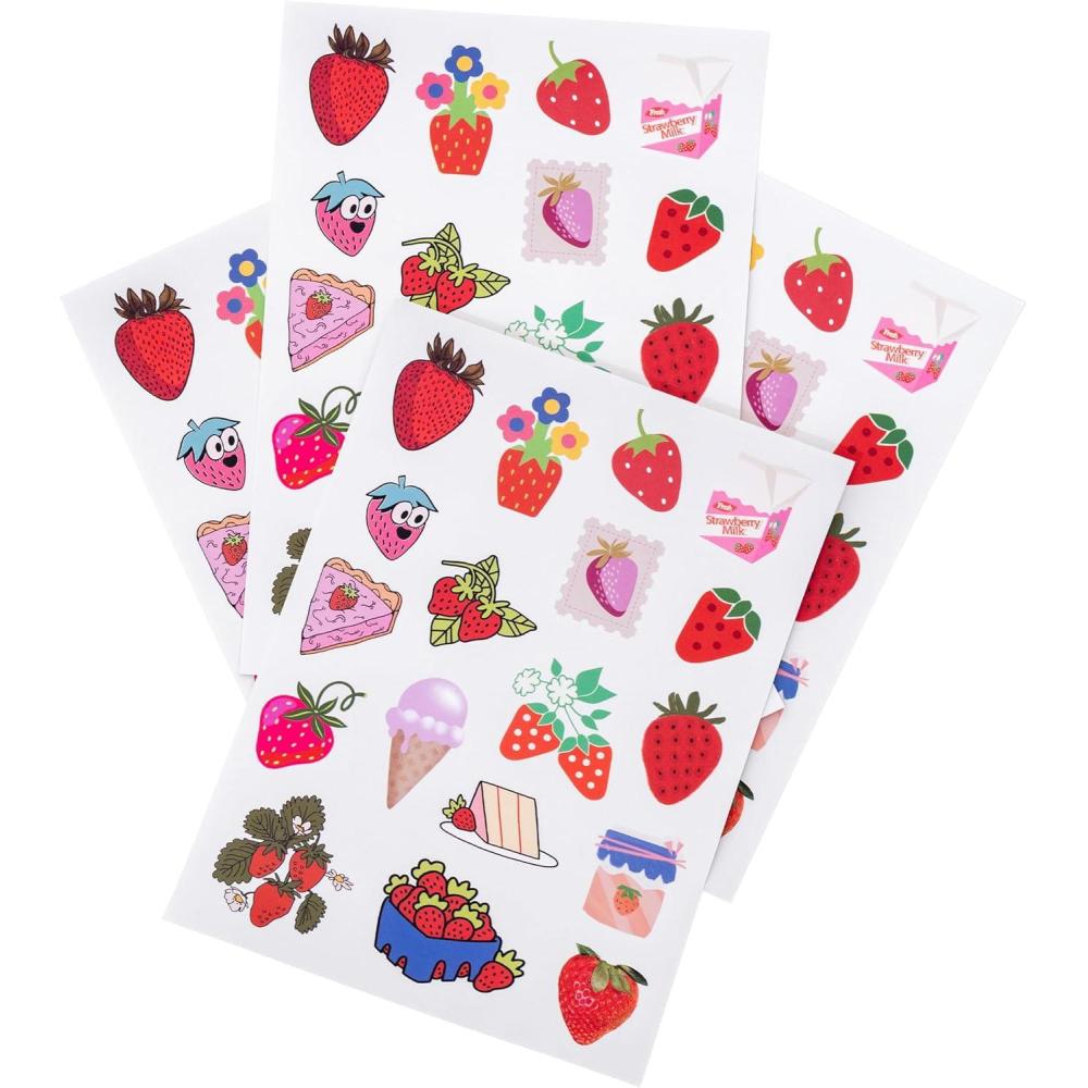 imagebando Strawberry Scented Stickers 72 Fruit Theme Matte Stickers Strawberries