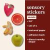 ban.do Jumbo Sensory Sticker Pack, Big Vinyl Stickers, 4 Textured Cool Stickers, Colorful Laptop and Water Bottle Stickers, Fruits