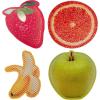 ban.do Jumbo Sensory Sticker Pack, Big Vinyl Stickers, 4 Textured Cool Stickers, Colorful Laptop and Water Bottle Stickers, Fruits