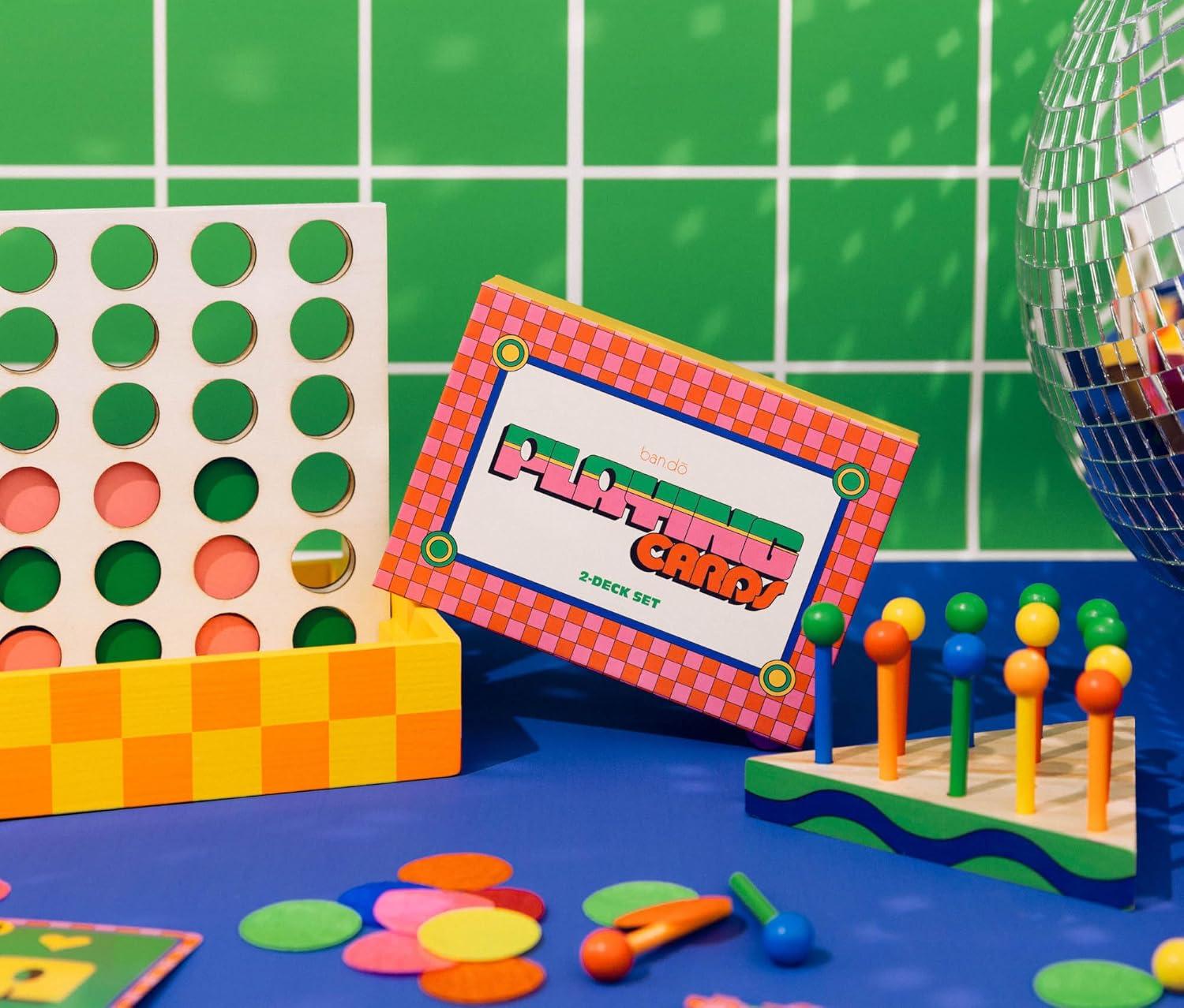 imagebando 2 Decks of Playing Cards 52Count Standard Card Deck with Case Cute Playing Cards for Adults Dots ampamp WavesDots Waves