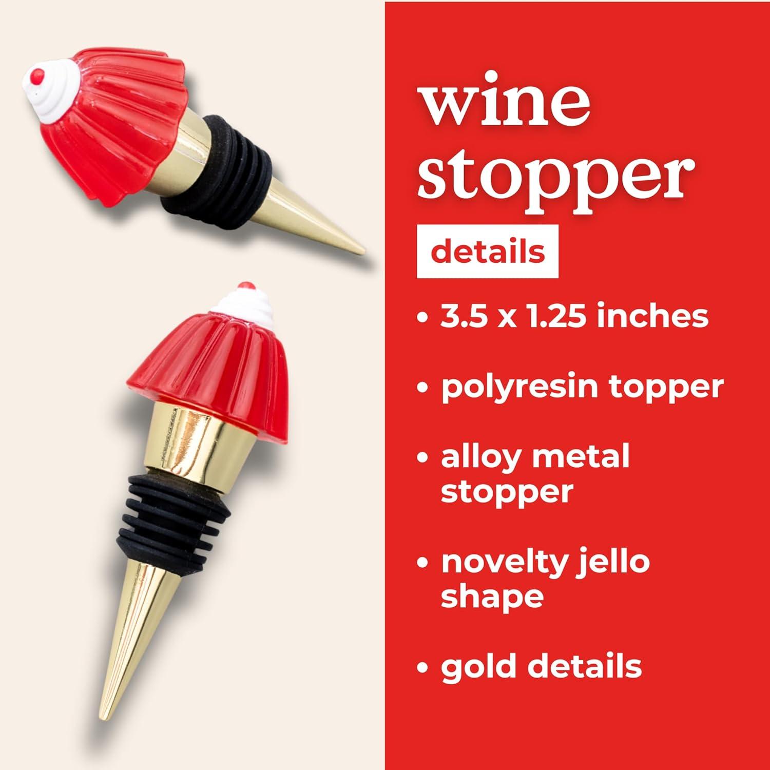 imagebando Cute Wine Stopper Novelty Bottle Cork for Wine or Champagne Metal Wine Plug Bar Tool and Home Decor Jelly Dessert