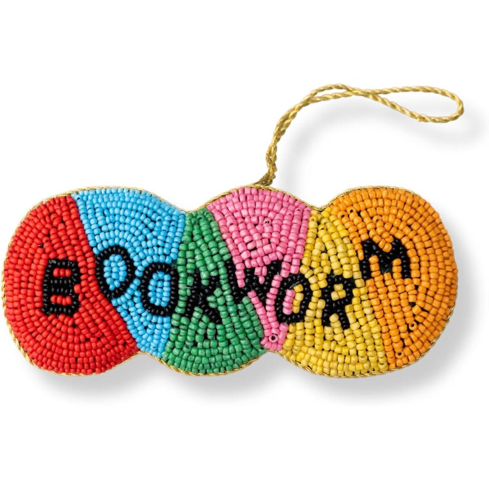 imagebando Beaded Hanging Ornament Unique Holiday Christmas Tree Decoration Bookworm