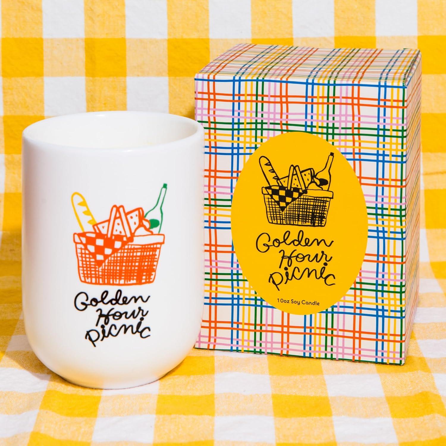 imagebando Fresh Scented Decorative Candle Cute and Aesthetic Vintage Inspired Candle Golden Hour Picnic