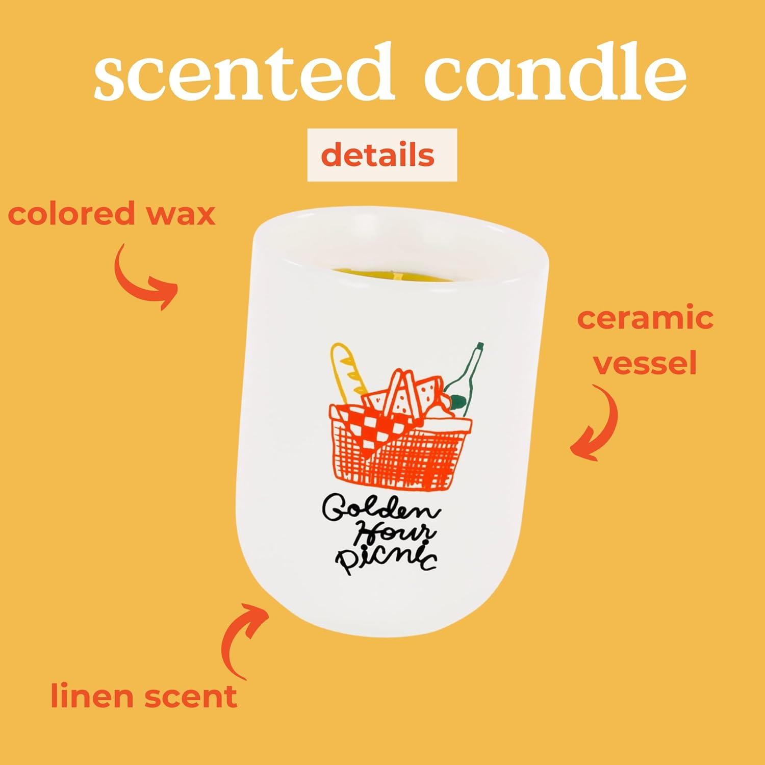 imagebando Fresh Scented Decorative Candle Cute and Aesthetic Vintage Inspired Candle Golden Hour Picnic