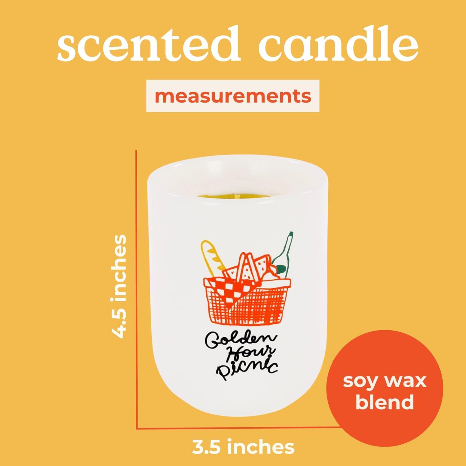 imagebando Fresh Scented Decorative Candle Cute and Aesthetic Vintage Inspired Candle Golden Hour Picnic