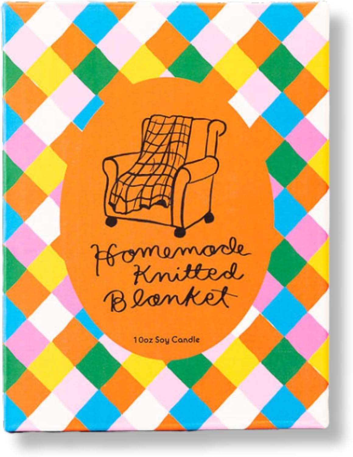 imagebando Fruity Scented Decorative Candle Cute and Aesthetic Vintage Inspired Candle Homemade Knitted Blanket