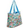 ban.do Go-Go Work Computer Bag, Large Tote Bag Holds 17 Inch Laptop, Blue Quilted Shoulder Purse, Tutti Frutti