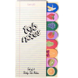 ban.do Sticky Tab Notes with Food Theme Novelty Page Flags for Annotating, Fruits