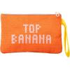 ban.do Banana Theme Rattan Zipper Pouch, Two Sided/Reversible Bag for Makeup/Toiletries/Pencils, Fruit Tiles