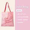 ban.do Big Canvas Bag with Shoulder Strap, Lightweight Reusable Travel Tote for Books, Beach or Produce, Library Card (Pink)