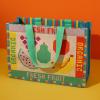 ban.do Rattan Market Bag with Handles for Groceries, Colorful Straw Purse/Handbag with Zipper Pocket for Beach/Pool, Fruit Tiles