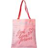 ban.do Big Canvas Bag with Shoulder Strap, Lightweight Reusable Travel Tote for Books, Beach or Produce, Library Card (Pink)