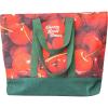 ban.do Large Resuable Tote Bag for Grocery Shopping/Work, Photorealistic Fruit Produce Bag for Farmers Market with Pockets and Button, Cherries