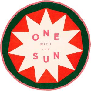 ban.do All Around Giant Circle Beach Towel, Oversized Towel for Adults and Children, Terry Cloth Pool Towel or Picnic Blanket, One with The Sun