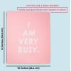 ban.do Hardcover 3 Ring Binder with 1 Inch Rings, School and Office Organizer for Letter Size Paper, I Am Very Busy (Pink)