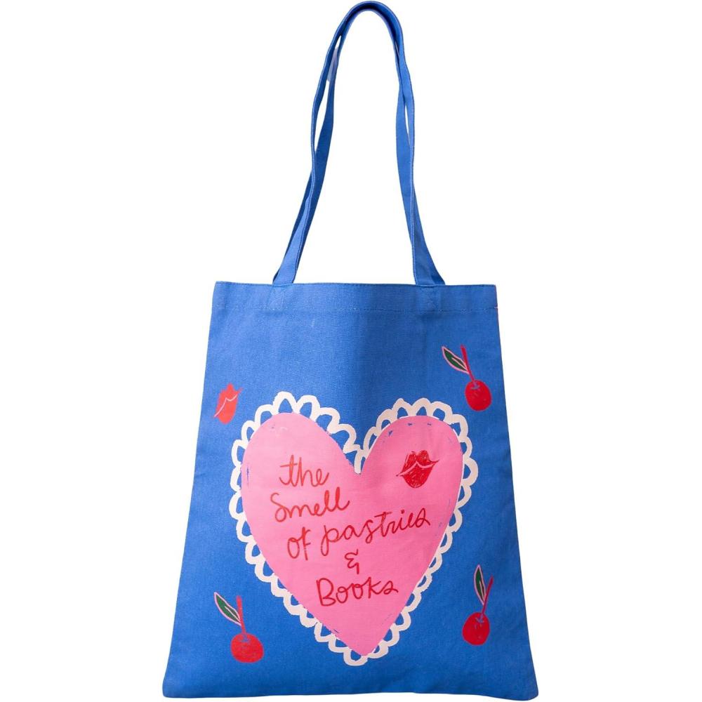 image:imagebando Big Canvas Bag with Shoulder Strap Lightweight Reusable Travel Tote for Books Beach or Produce Pastries and Books