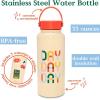 ban.do Large Water Bottle with Waterproof Sticker Pack, Stainless Steel Double Wall Tumbler, 33 Oz Insulated Metal Water Bottle, Day by Day