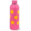 ban.do Stainless Steel Insulated Water Bottle, 25 oz Pink Metal, Neoprene Bottle Holder, Crossbody Sling, BPA Free, Stars