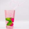 ban.do Cute Reusable Glass Straws for Iced Coffee, Set of 2, Decorative Shaped Straws, Hearts
