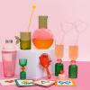 ban.do Cute Reusable Glass Straws for Iced Coffee, Set of 2, Decorative Shaped Straws, Hearts