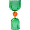 ban.do Retro Cocktail Measuring Jigger, Double Jigger Shot Glass, 1/2 and 1 Shot Measuring Cup, Vintage Style Green Glass Bar Tool for Measuring and Bar Cart Decor (Tipsy Turvy Green)