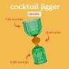 ban.do Retro Cocktail Measuring Jigger, Double Jigger Shot Glass, 1/2 and 1 Shot Measuring Cup, Vintage Style Green Glass Bar Tool for Measuring and Bar Cart Decor (Tipsy Turvy Green)