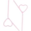 ban.do Cute Reusable Glass Straws for Iced Coffee, Set of 2, Decorative Shaped Straws, Hearts