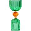 ban.do Retro Cocktail Measuring Jigger, Double Jigger Shot Glass, 1/2 and 1 Shot Measuring Cup, Vintage Style Green Glass Bar Tool for Measuring and Bar Cart Decor (Tipsy Turvy Green)