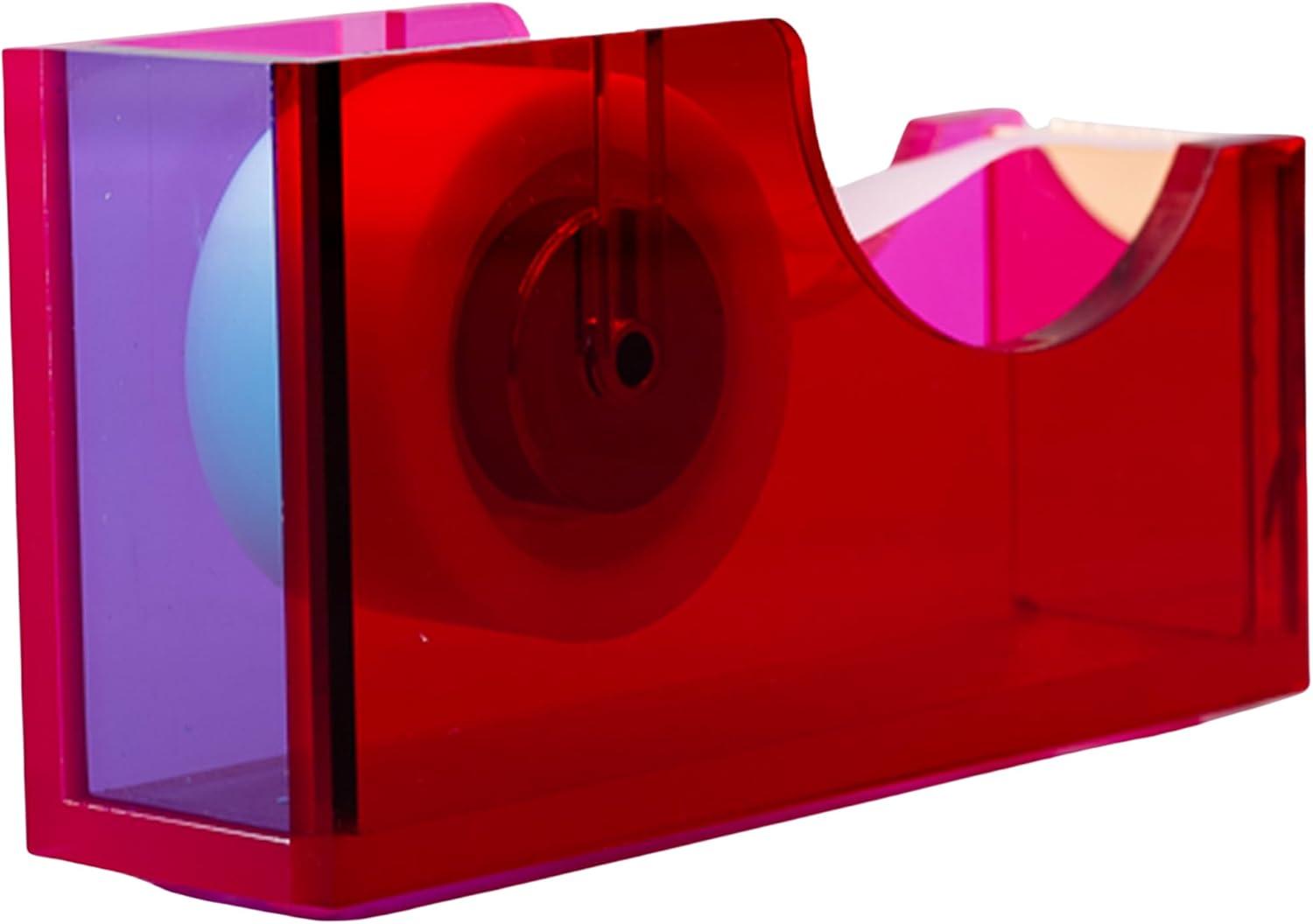 image:imagebando Cute Acrylic Tape Dispenser FunUniqueColorful Desk Accessories for WorkOffice Colorblock