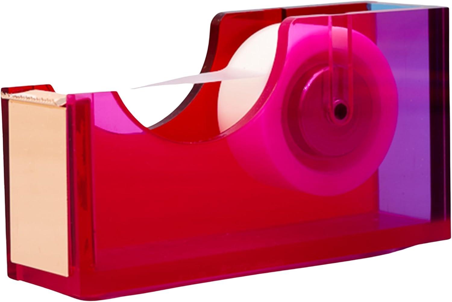 image:imagebando Cute Acrylic Tape Dispenser FunUniqueColorful Desk Accessories for WorkOffice Colorblock